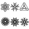 Astrology geometric pattern set pentogramm