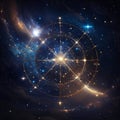 Astrology horoscope background. Zodiac sign Virgo in space. AI Generated Royalty Free Stock Photo