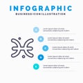 Astrology, Horoscope, Pisces, Greece Line icon with 5 steps presentation infographics Background