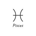 Astrology, horoscope, pisces, zodiac icon. Vector illustration, flat design