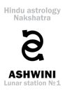 Astrology: Lunar station ASHWINI (nakshatra) Royalty Free Stock Photo