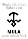 Astrology: Lunar station MULA (nakshatra) Royalty Free Stock Photo
