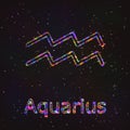 Astrology Shining Symbol. Zodiac Aquarius.
