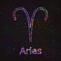 Astrology Shining Symbol. Zodiac Aries.
