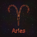 Astrology Shining Symbol. Zodiac Aries.