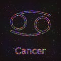 Astrology Shining Symbol. Zodiac Cancer.
