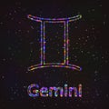 Astrology Shining Symbol. Zodiac Gemini.