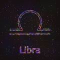 Astrology Shining Symbol. Zodiac Libra.