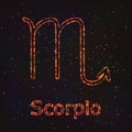 Astrology Shining Symbol. Zodiac Scorpio. Royalty Free Stock Photo