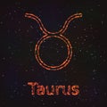 Astrology Shining Symbol. Zodiac Taurus.