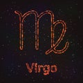 Astrology Shining Symbol. Zodiac Virgo.
