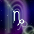 Astrology sign of Capricorn with mystic aura in universe. Magic icon Royalty Free Stock Photo