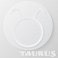 Astrology sign Taurus on white paper background. Western horosc Royalty Free Stock Photo