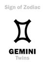 Astrology: Sign of Zodiac GEMINI (The Twins) Royalty Free Stock Photo