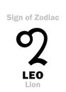 Astrology: Sign of Zodiac LEO (The Lion) Royalty Free Stock Photo