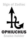 Astrology: Sign of Zodiac OPHIUCHUS (The Snake-holder) Royalty Free Stock Photo