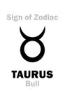 Astrology: Sign of Zodiac TAURUS (The Bull) Royalty Free Stock Photo