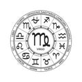 Zodiac Signs Virgo icon horoscope Royalty Free Stock Photo
