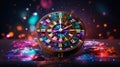 Astrology zodiac circle on abstract background, esoteric calendar and fortune telling concept Royalty Free Stock Photo