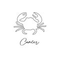 Astrology zodiac sign Cancer horoscope symbol in line art style isolated on white background Royalty Free Stock Photo