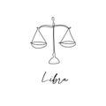 Astrology zodiac sign Libra horoscope symbol in line art style isolated on white background Royalty Free Stock Photo