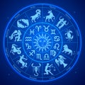 Astrology zodiac signs circle. Vector illustration Royalty Free Stock Photo