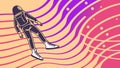 Astronaut in Abstract Cosmic Lines, vector design Generative AI Royalty Free Stock Photo