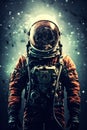 Astronaut alone on alien planet. Generative AI