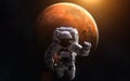 Astronaut on background of Mars Royalty Free Stock Photo