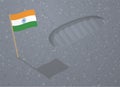 Astronaut boot footprint and India flag on Moon Royalty Free Stock Photo