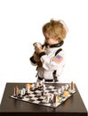 Astronaut boy holding teddy bear Royalty Free Stock Photo