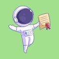 Astronaut is carrying a graduation letter
