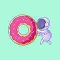 Astronaut carrying a large donut