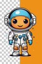 Astronaut cartoon character on colorful background