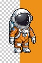 Astronaut cartoon character on colorful background