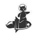 Astronaut Cat Riding On Rocket Icon Illustration Brand Identity