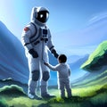 Astronaut with child