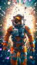 Astronaut colorful surreal cosmic galaxy, Generative AI