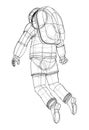 Astronaut concept. Vector rendering of 3d