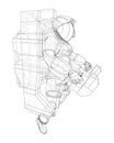 Astronaut concept. Vector rendering of 3d