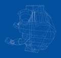 Astronaut concept. Vector rendering of 3d