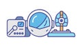 Astronaut Control Panel Space Mission Icon, Command Center, vector design Generative AI Royalty Free Stock Photo