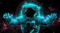 astronaut cosmonaut in space exploration illustration background Royalty Free Stock Photo