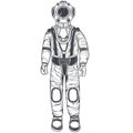 Astronaut, cosmonaut in a space suit and helmet