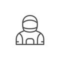 Astronaut costume line outline icon