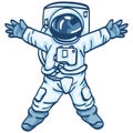 Astronaut Cute Cartoon Floating on Space Vector Illustration