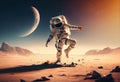 Astronaut dancing hip hop on the expanse