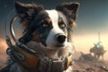 Astronaut dog portrait, futuristic concept - Generative AI