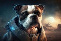 Astronaut dog portrait, futuristic concept - Generative AI