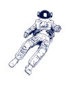 Astronaut doing a float back in stamp effect